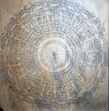 The Paschal Calendar for the determination of the date of Easter from AD 53.. Stock-Fotos