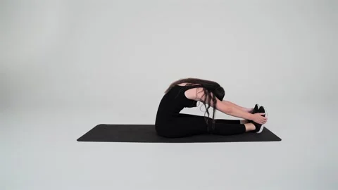 Paschimottanasana (Seated Forward Bend) Stock Footage 314185905