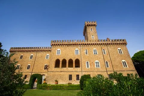 Paschini Castle is a medieval-style castle located in Castiglioncello in Tusc Stock Photos