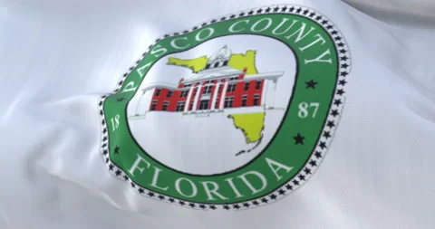 Pasco flag, county of the state of Florida, United States of America - loop Stock Footage 138081306