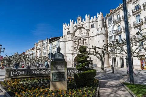 Paseo de la Audiencia promenade, Burgos, UNESCO World Heritage Site, Castile and Stock Photos