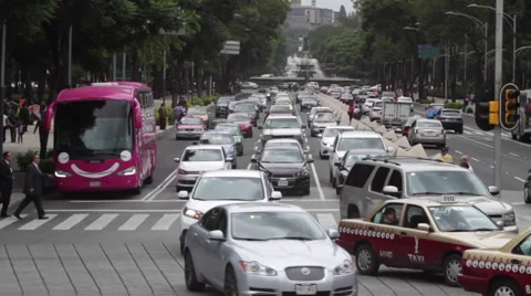 Paseo de la Reforma Mexico City Stock Footage 54045352