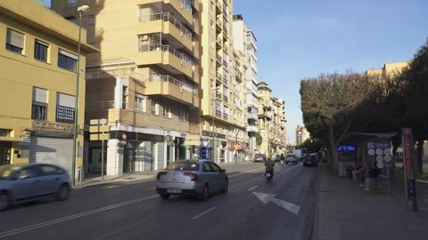 The Paseo de Reding, one of the busiest streets in central Malaga Stock Footage 254111893