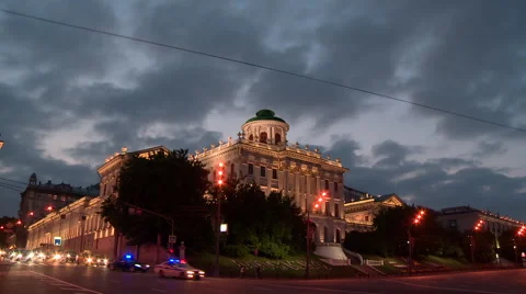 Pashkov House at twilight Stock Footage 52789631