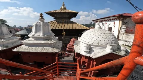 Pashupatinath Temple Complex. View from a high point Stock Footage 329683340