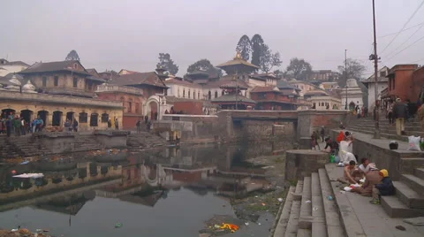Pashupatinath Temple at Kathmandu in Nepal. Stock Footage 47831732
