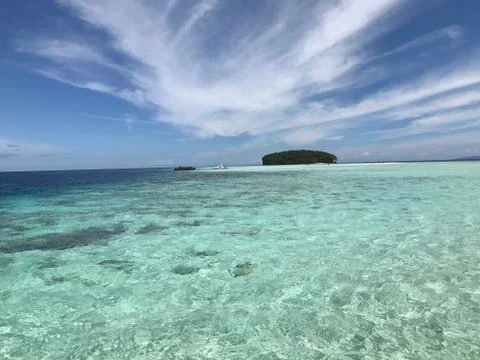 Pasir Timbul Island in Raja Ampat Papua Indonesia Stock Photos