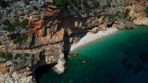 The Pasjaca cliff and beach Stock Footage 116781016