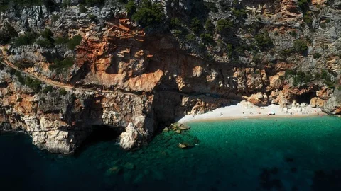 The Pasjaca cliff and beach Stock Footage 116781237