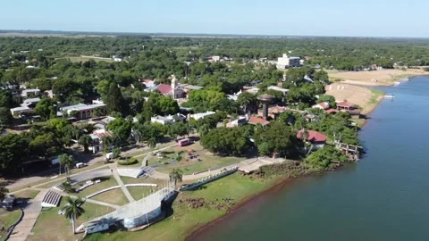 Paso de la Patria and the Natural Border with Paraguay Stock-Footage 306419441