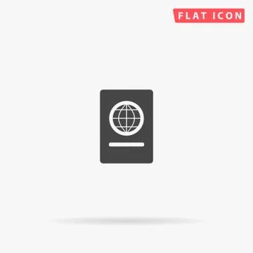 Pasport flat vector icon Stock Illustration