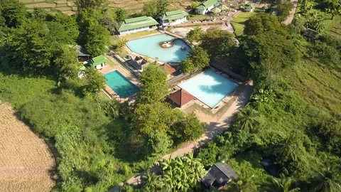 Pass above a hot spring at Mae Hong Son, Thailand Stock Footage 101282272