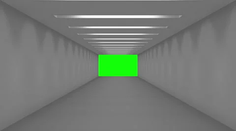 Pass along the corridor with green screen - optical, visual illusion Stock Footage 47778352