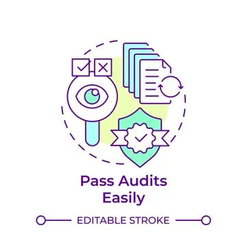 Pass audits easily multi color concept icon Stock Illustration