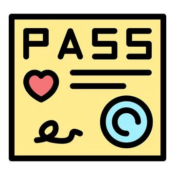 Pass card icon vector flat Stock Illustration