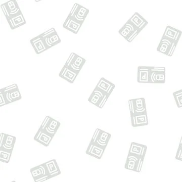 Pass card parking glyph vector seamless pattern Stock Illustration