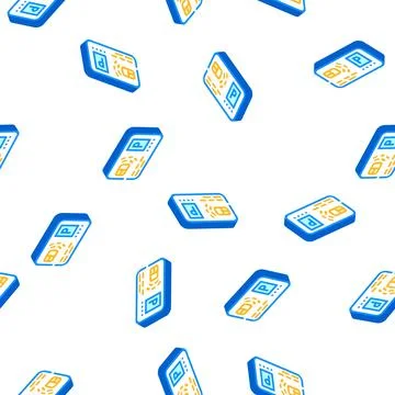 Pass card parking isometric icon seamless pattern Stock Illustration