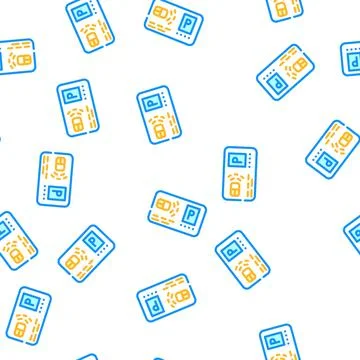 Pass card parking vector seamless pattern Stock Illustration