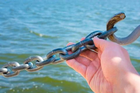 Pass closed chain that opens the hand Stock Photos
