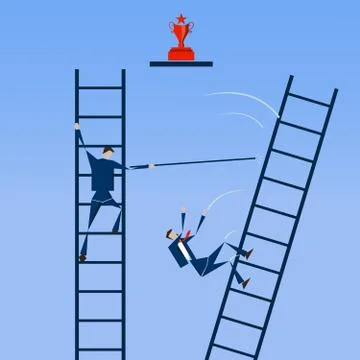 Pass competitors in different ways Stock Illustration