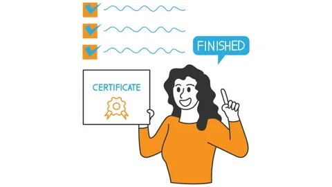 Pass the course motion graphic design animation. Online Course Activities videos Stock Footage 231288981