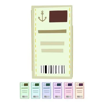Pass cruise ship ticket vector cartoon graphic Stock-Illustration