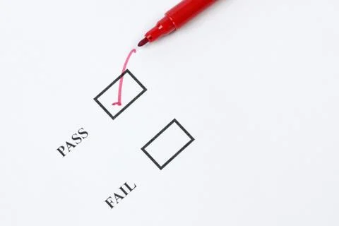 Pass - exam mark or quality control Stock Photos