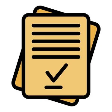 Pass exam test icon color outline vector Stock Illustration