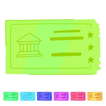 Pass golden ticket vector cartoon graphic Ilustración de archivo