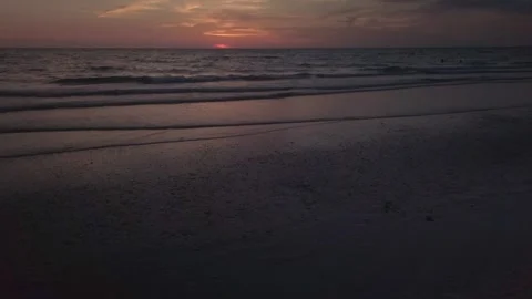 Pass-A-Grille Beach FL Low angle sunset Stock Footage 241760563