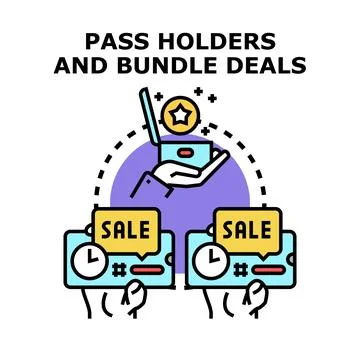 Pass holders enjoying bundle deals and special offers Ilustração Stock
