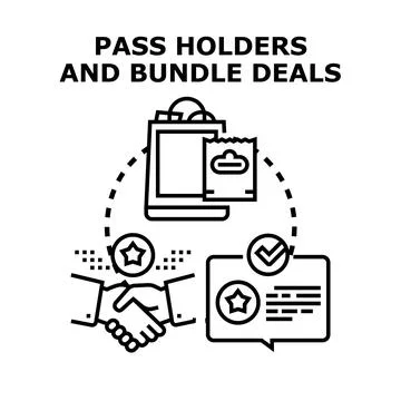 Pass holders receiving bundle deals and special offers Ilustração Stock