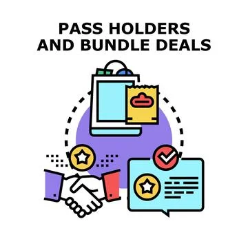 Pass holders receiving bundle deals and special offers Ilustração Stock