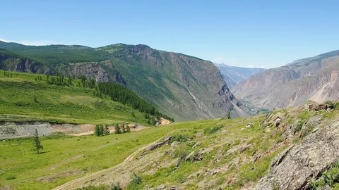 The Pass Katu-Yaryk. The Republic Of Altai. Siberia. Russia. Stock Footage