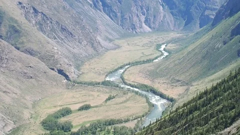 The Pass Katu-Yaryk. The Republic Of Altai. Siberia. Russia. Stock Footage