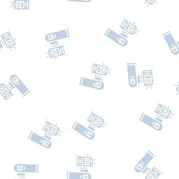 Pass key for entry to canteen glyph vector seamless pattern Illustrazione stock