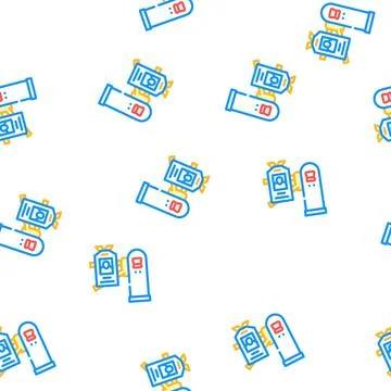 Pass key for entry to canteen vector seamless pattern Stock Illustration