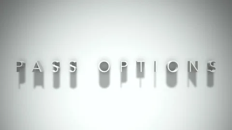 Pass options 3D title animation white text on a white background 스톡 동영상 299644598