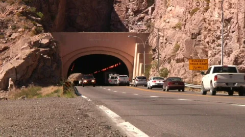 Pass Pass Through the Queen Creek Tunnel in Arizona Stock Footage