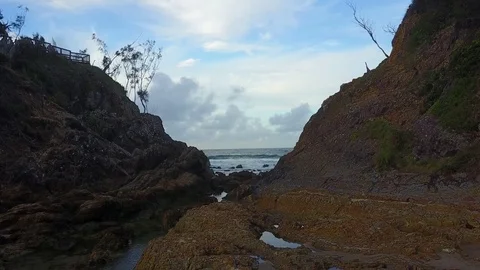 The Pass Rocks Premium Flight Through Stock Footage 73850882