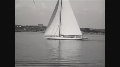 Pass Sailboat 1930 Video stock 56160281