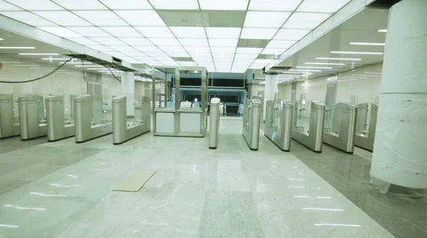Pass Through the Turnstiles Unser Construction Baumanskaya Metro Underground Stock Footage 60769463