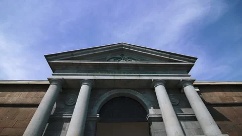 Pass under the big columns Gate. POV video Stock Footage 197482744