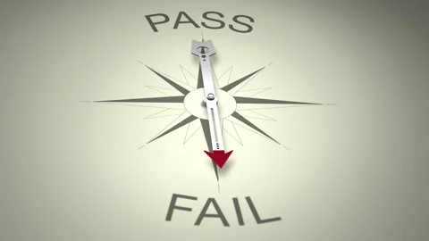 Pass Versus Fail Arrow 3D Animation Stock Footage 281170624