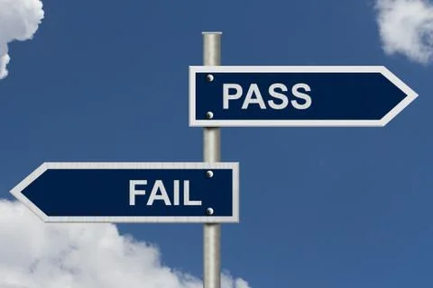 Pass versus fail Stock Illustration