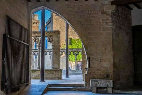 Passage and old constructions medieval village of Olite. Navarre Spain Stock Photos