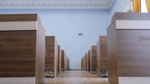 The Passage Between The Desks In The Classroom Stock Footage 101091258