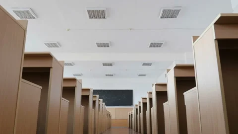 The Passage Between The Seats In The Lecture Hall, Auditorium, Classroom Stock Footage 98854673