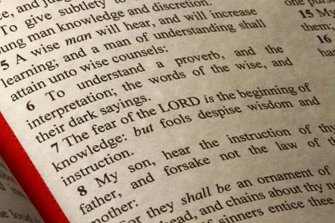 A passage from the book of proverbs Stock Photos