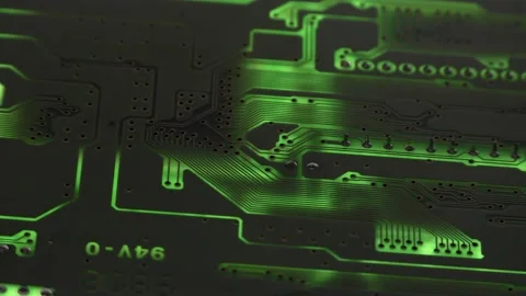 The passage by the camera above the electronic board is highlighted in green. Stock Footage 136571786